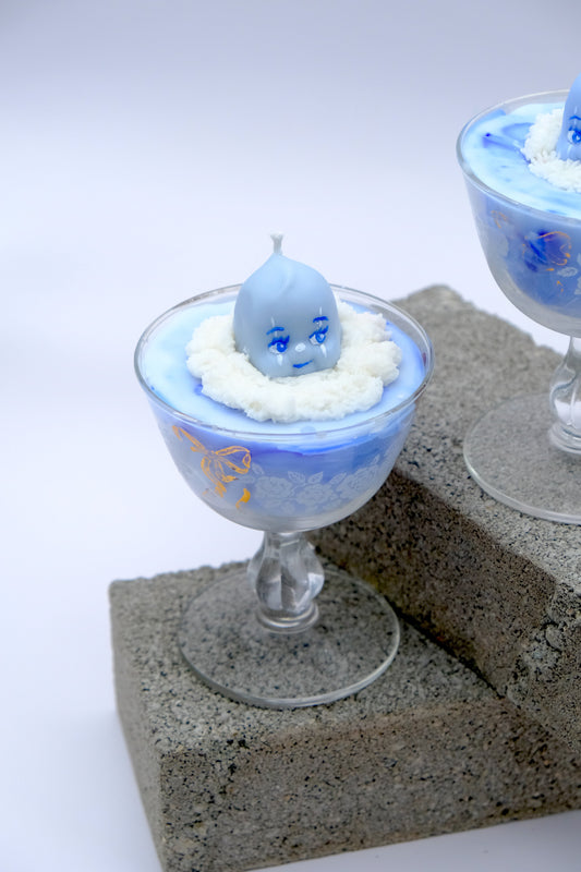 Blue Kewpie Dessert Candle