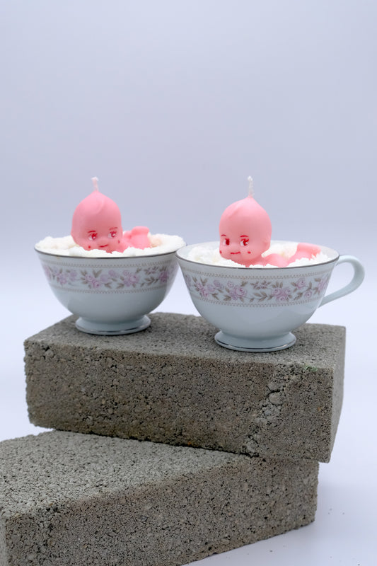 Teacup Kewpie Candle