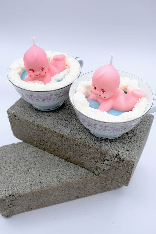 Teacup Kewpie Candle
